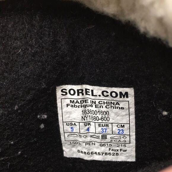 Sorel Yoot Pac Winter Snow Boot Size 5 Pink leather Waterproof faux Sherpa - Picture 8 of 16